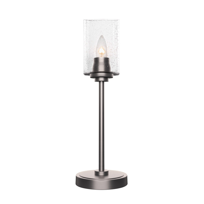 Lampe d'appoint Whitmire illustrée d'un verre à bulles transparent de 4 po, Graphite