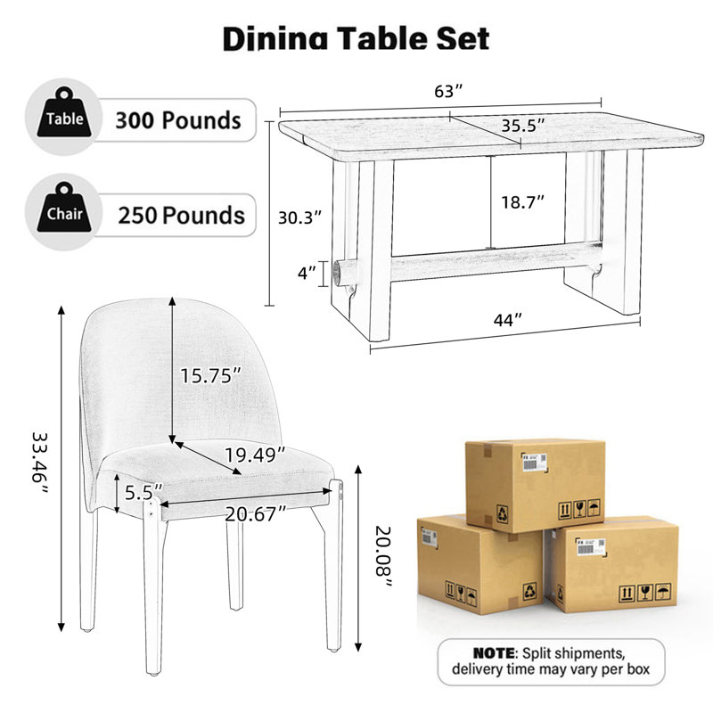Table de salle à manger en noyer avec chaises rembourrées 4/6 pour petits espaces modernes, cuisine, salle à manger, Gris