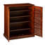 Armoire à chaussures moderne en finition chêne avec bois massif et tablettes réglables de style transitionnel-460312413