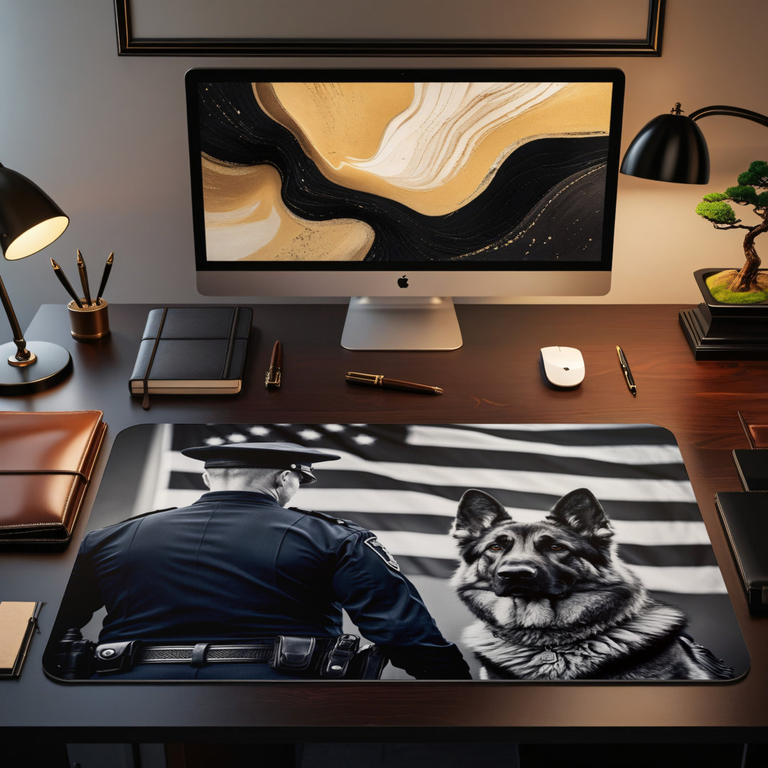 Police K9 German Shepherd Desk Mat