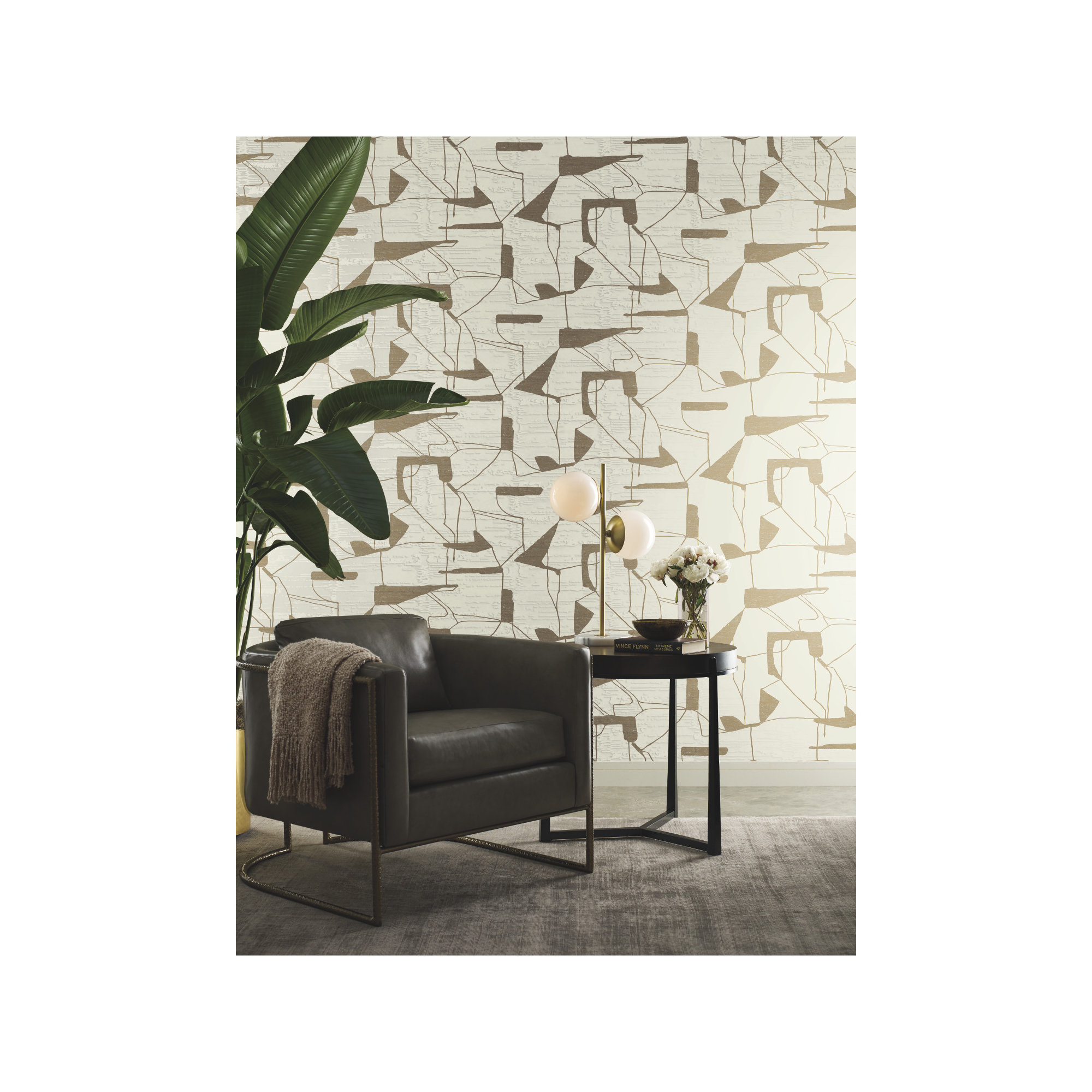 Alza Abstract Roll, Cream/Gold