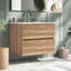 Meuble-lavabo et lavabo en chêne moderne, solution de rangement de salle de bain compacte et spacieuse