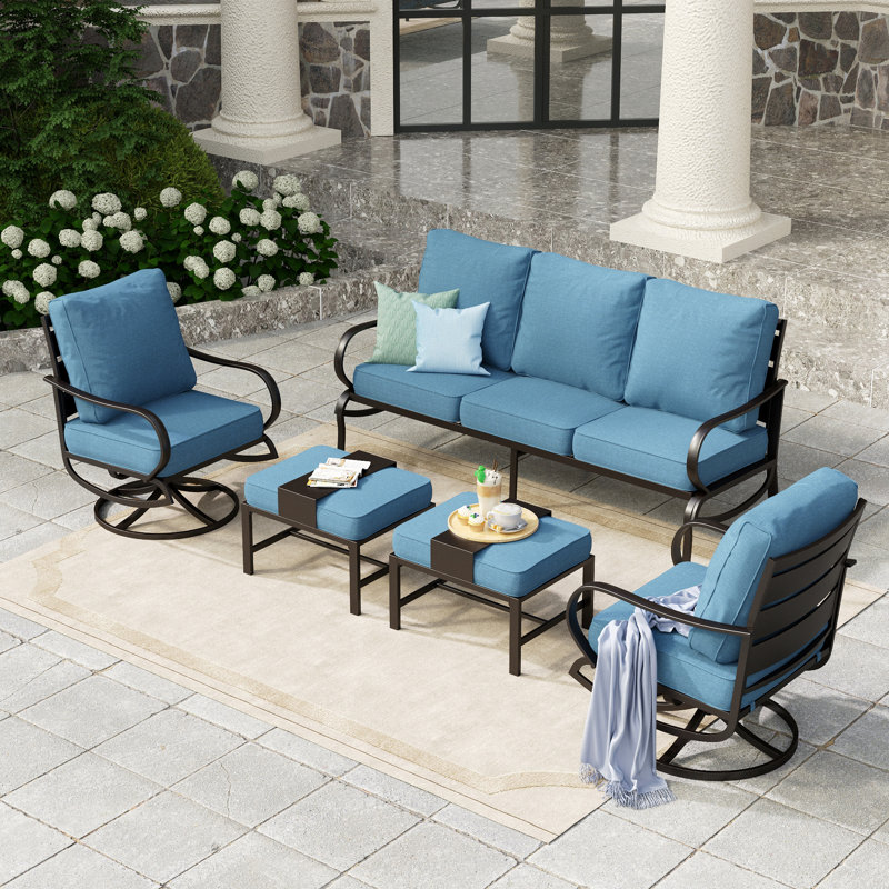 Tapasi Patio Conversation Set, Denim Blue, No