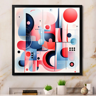 Bleu et rouge Mid Century Form - reproduction d'art abstrait mural