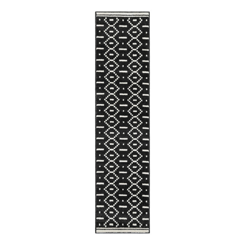 Ivy Bronx Begna Nathanyl Rug Black, Runner 2' x 8'