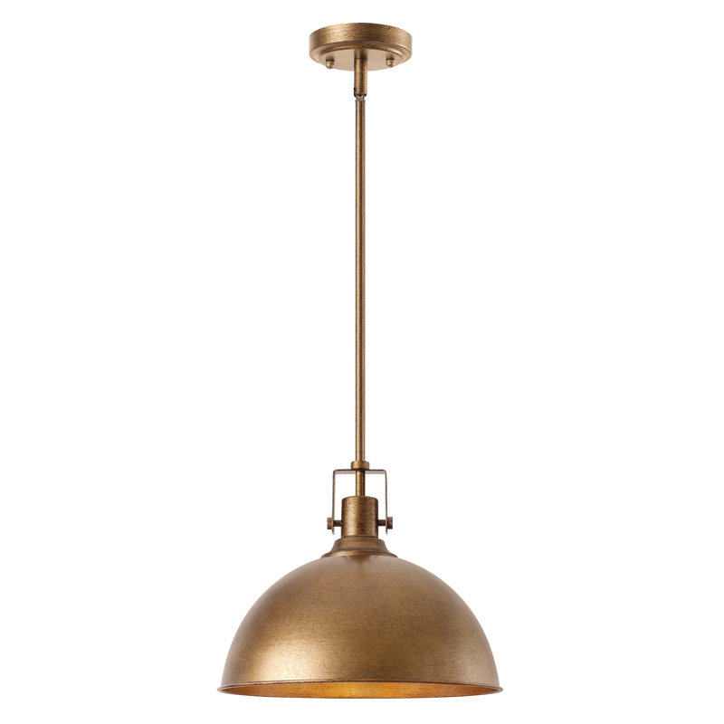 Luminaire suspendu pour îlot de cuisine à 1 dôme à 1 lumière Lysander, Bronze Antique, H 53 po x l 13 po x P 13 po