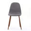 Ensemble de 2 chaises de salle à manger rembourrées en tissu Mid-Century modernes, gris clair et noyer foncé