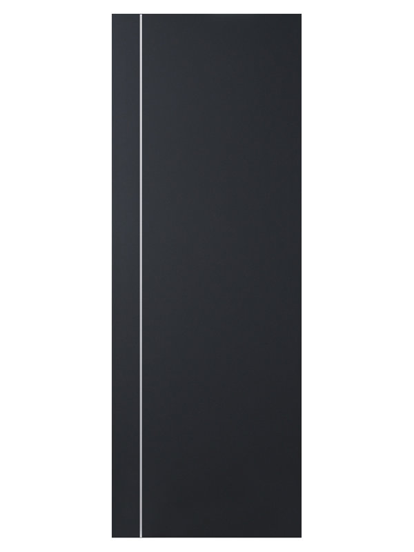 Dalle de porte intérieure moderne laminée noir doux Glam G-Pro 003 seulement 28 po x 84 po, Noir doux, 28 po x 84 po