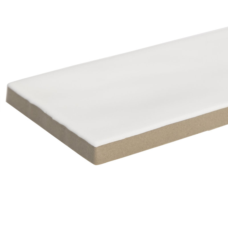 8'' W x 2.5'' L Porcelain Subway Singular Tile, White