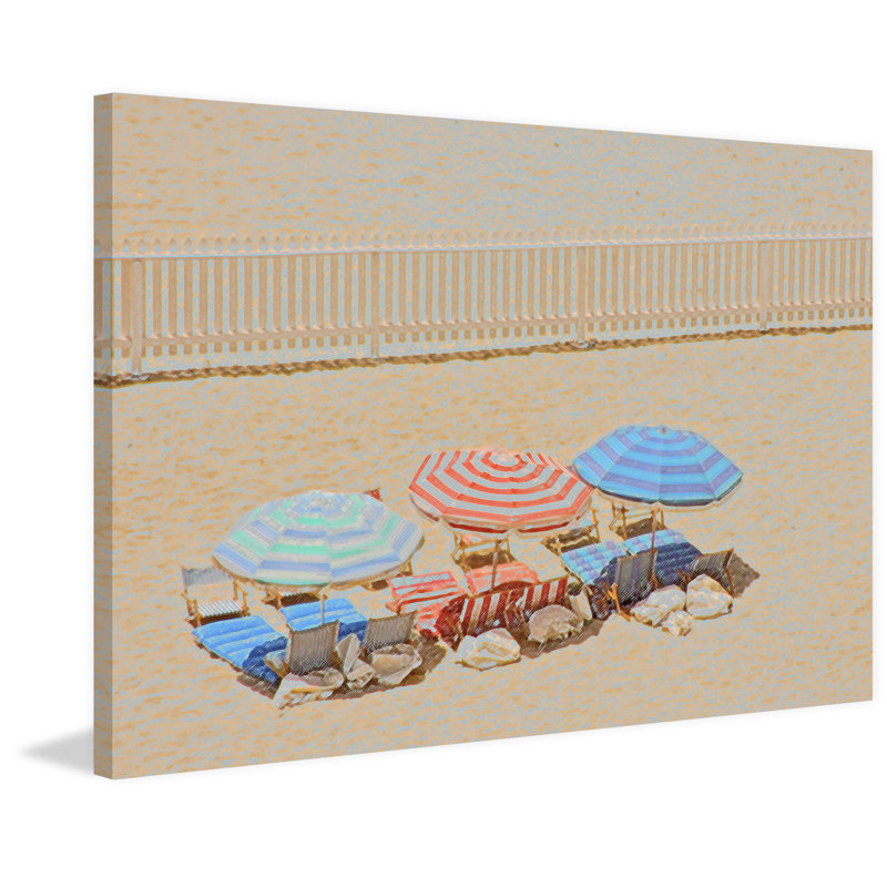 « parasols iii », reproduction d’art sur toile tendue, H 8 po x l 12 po x P 1,5 po