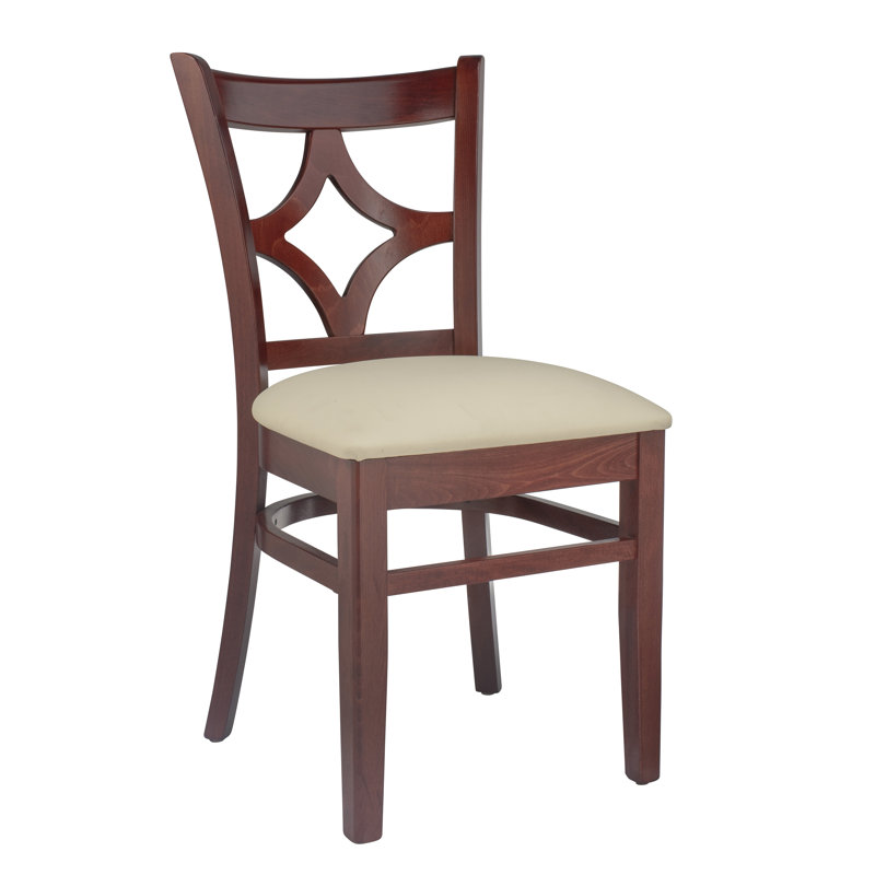 Stahr 18'' H Faux Leather Upholstered Beech Side Chair, Mahogany