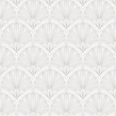 Papier peint art déco blanc