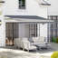 Outsunny 250cm W x 200cm D Polyester Cover Retractable Patio Awning-111011431