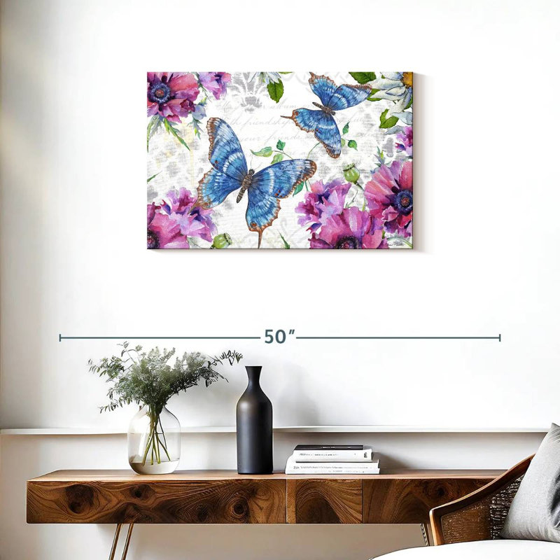 Floral Butterfly Garden II, 20" H x 30" W