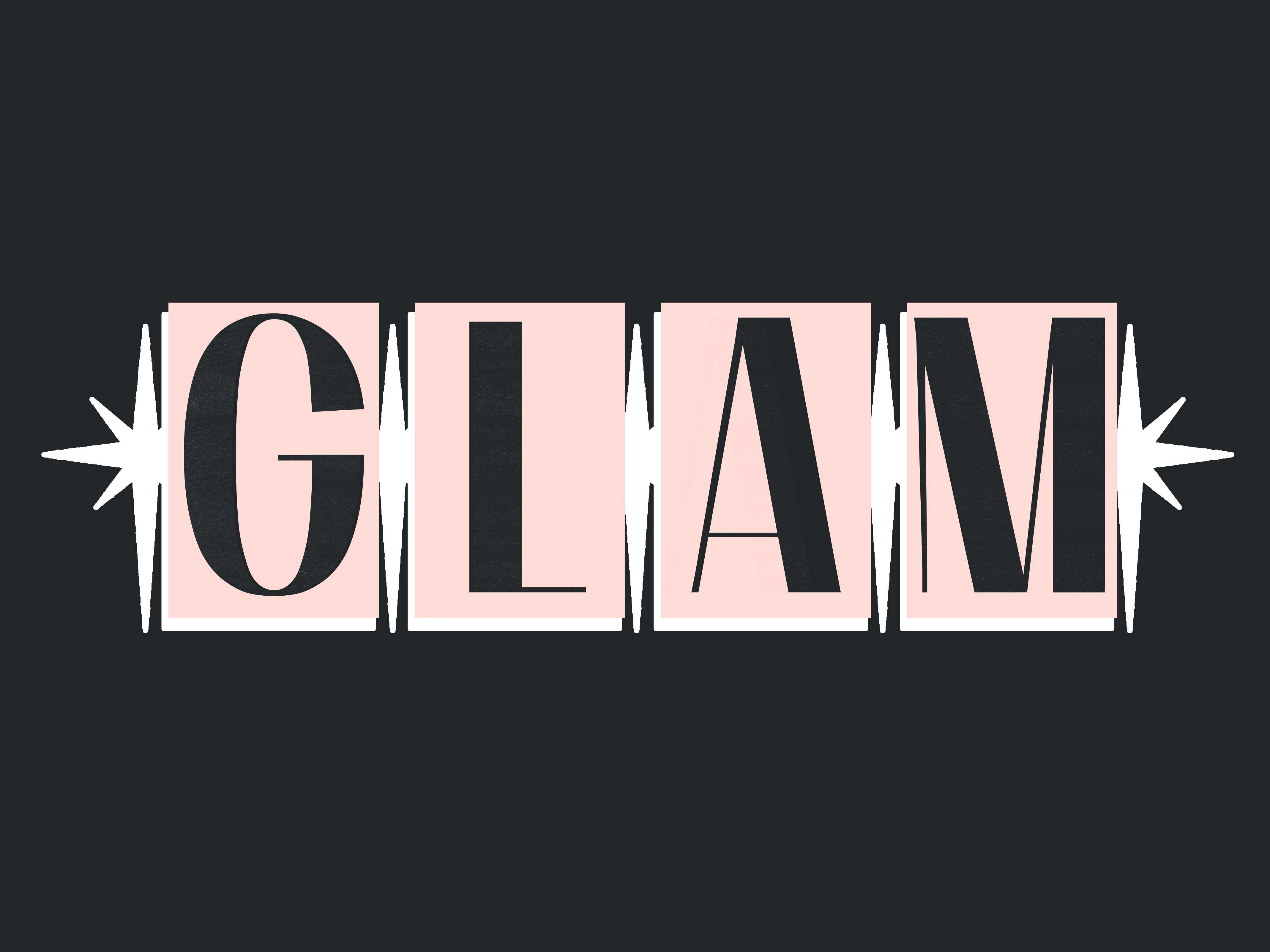 Hokku Designs Glam In Blush Art Deco Style On Black Background On