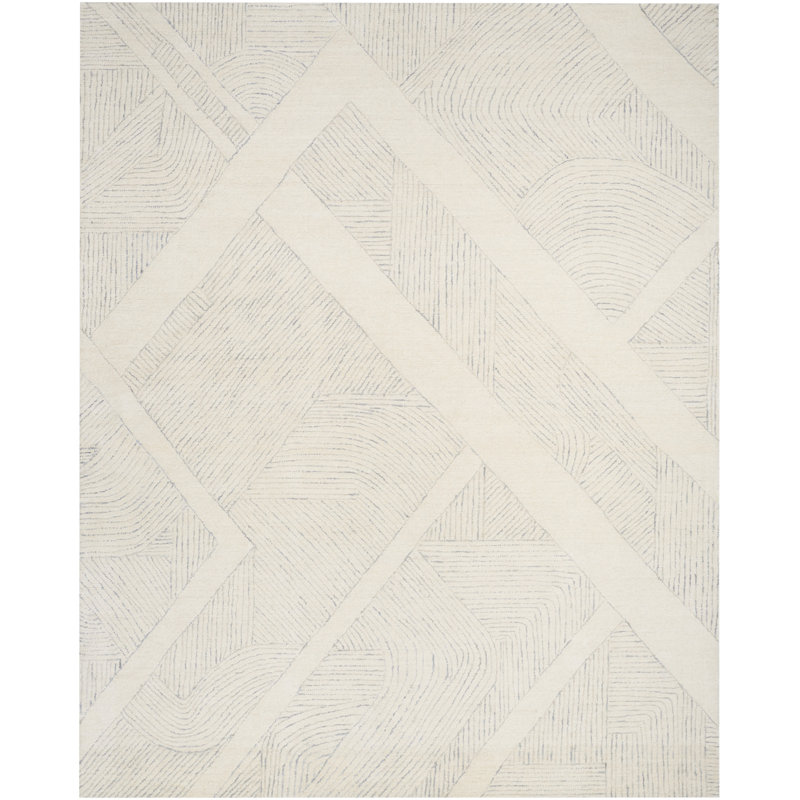DKNY Pure Patterns Ivory Grey Modern Indoor Rug, Rectangle 8'6" x 11'6"