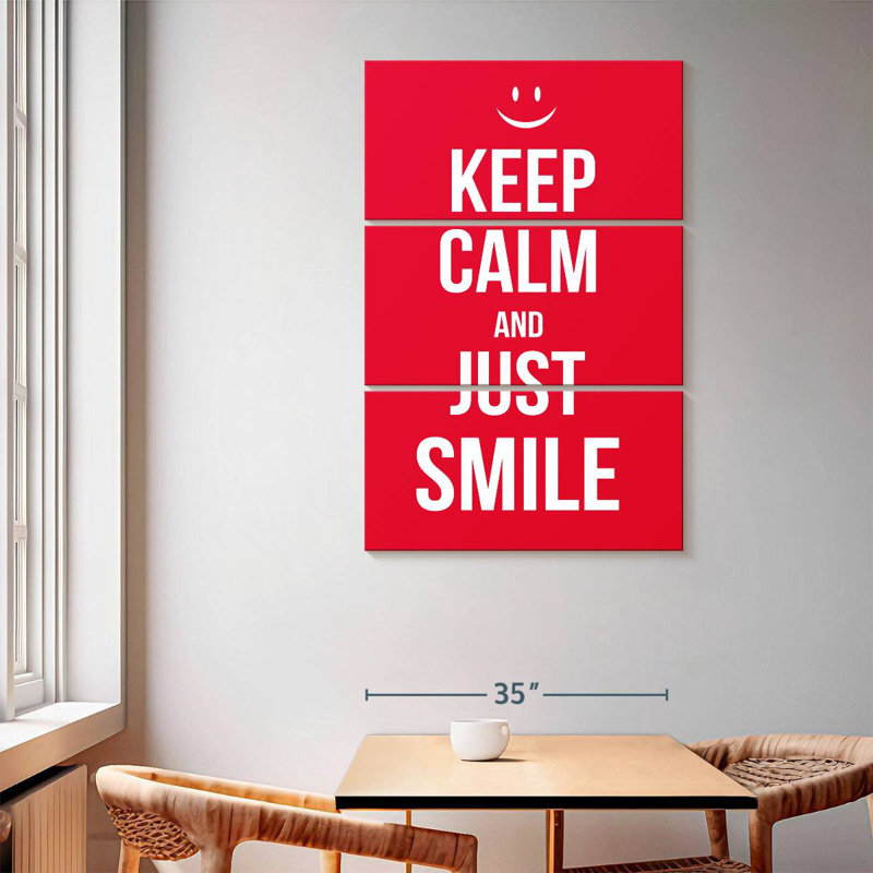 Tergel Keep Calm And Just Smile, H 65 po x l 42 po