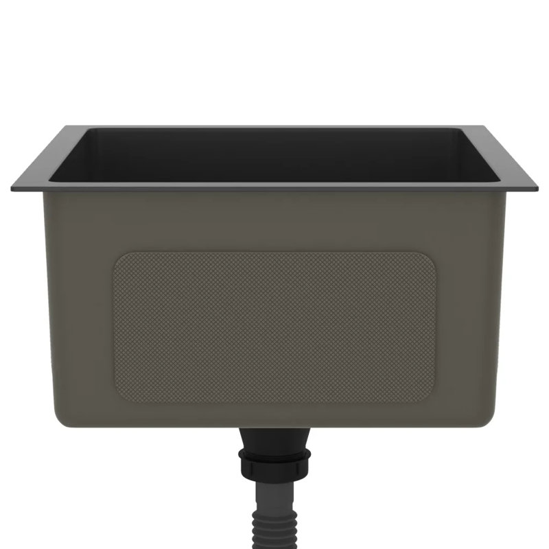 Belfry Kitchen Marcellina  400mm W Steel Kitchen Sink, Black