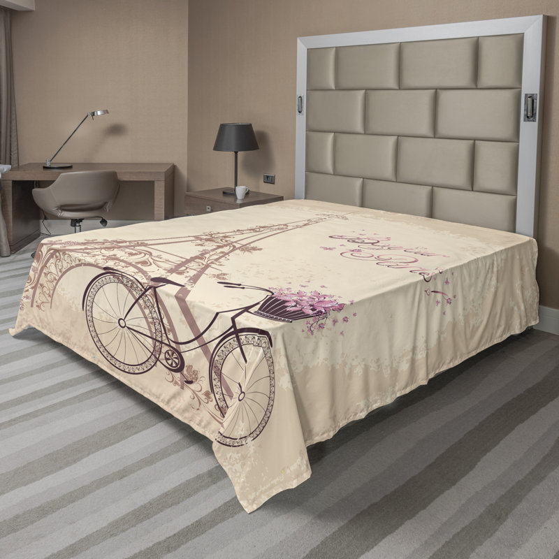 Microfiber No Pattern And Not Solid Color Flat Sheet, California King