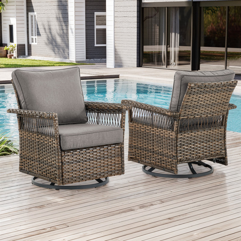 Chaise berçante pivotante avec coussins Blathnaid, Gris