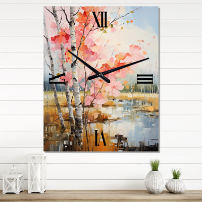 Birch Woods Spring Awakening V - Floral Wall Clocks