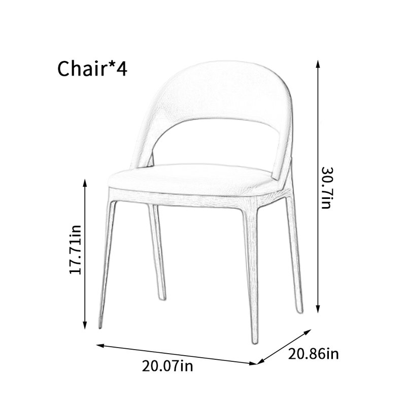 Modern Simple Faux Leather Sponge Dining Chair