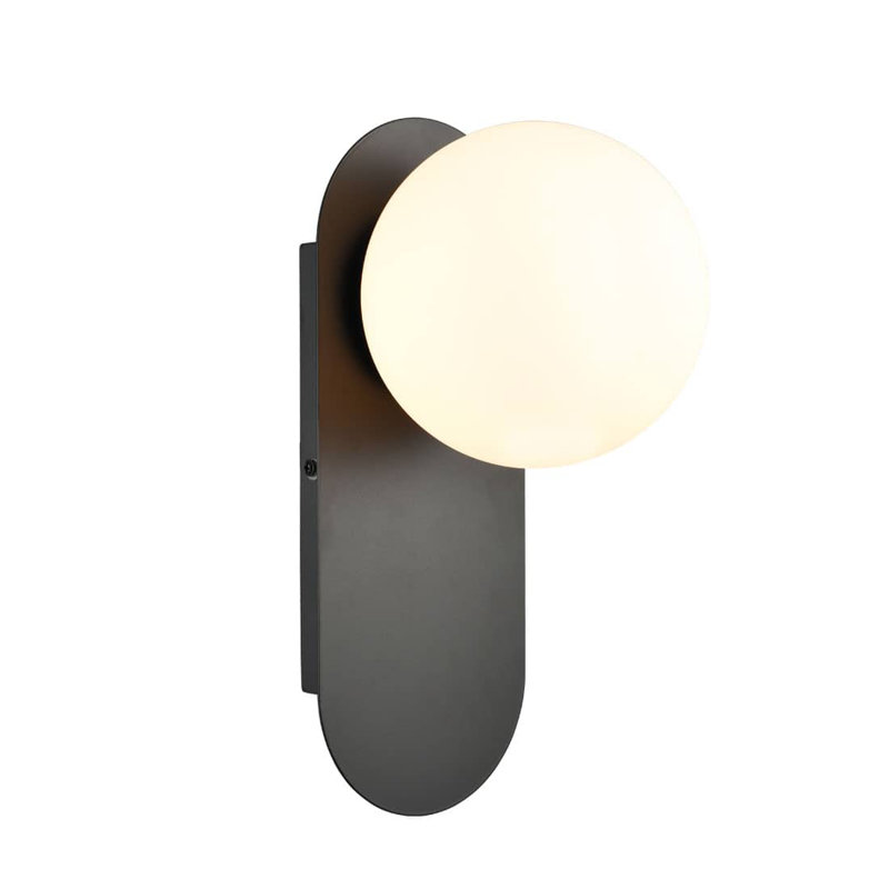 Khaza Wall Light Globe Wall Sconce, Satin Black