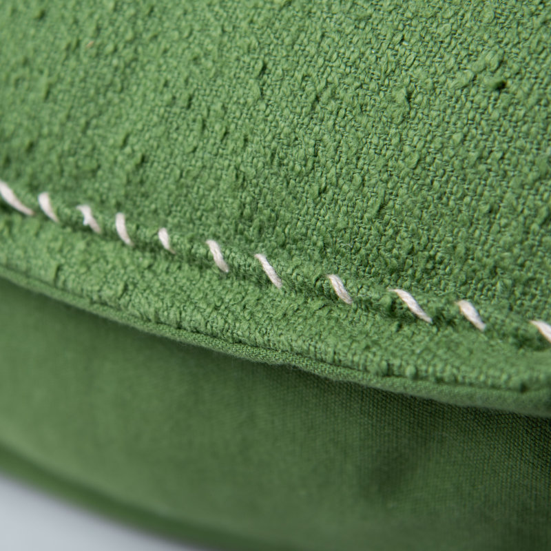 Textured Cotton Throw Pillow, Green