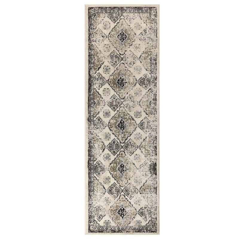 Tapis médaillon Madruga Mayfair, Tapis de couloir 2 pi 7 po x 8 pi