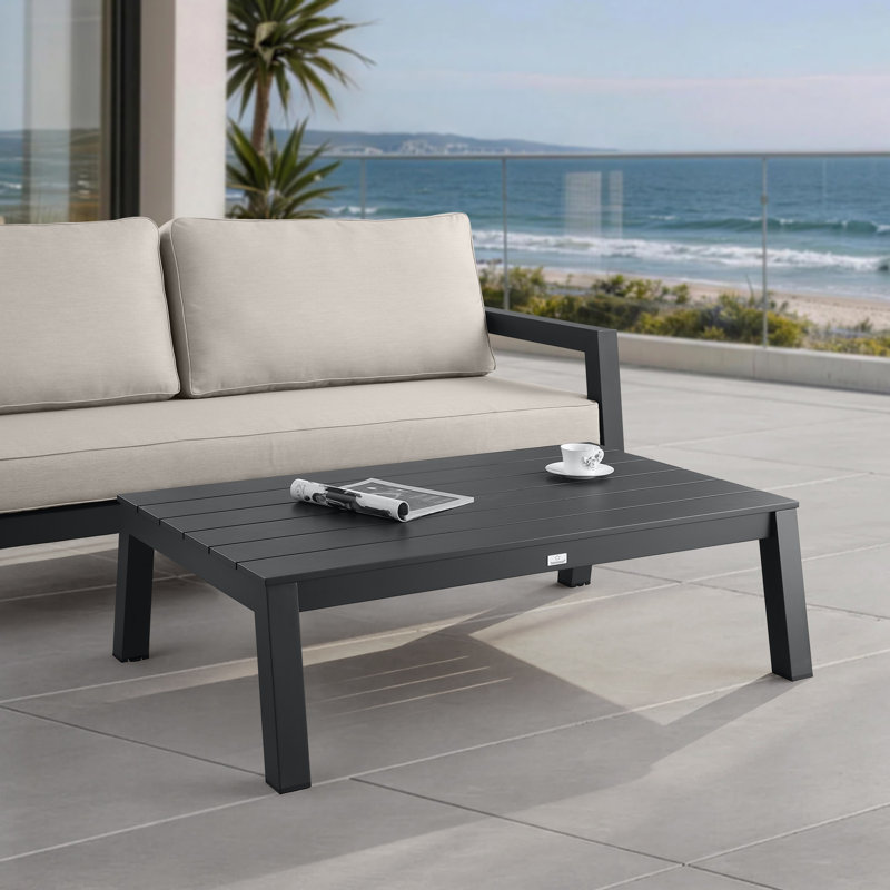 Table basse d'extérieur Burchfield, Slate Black