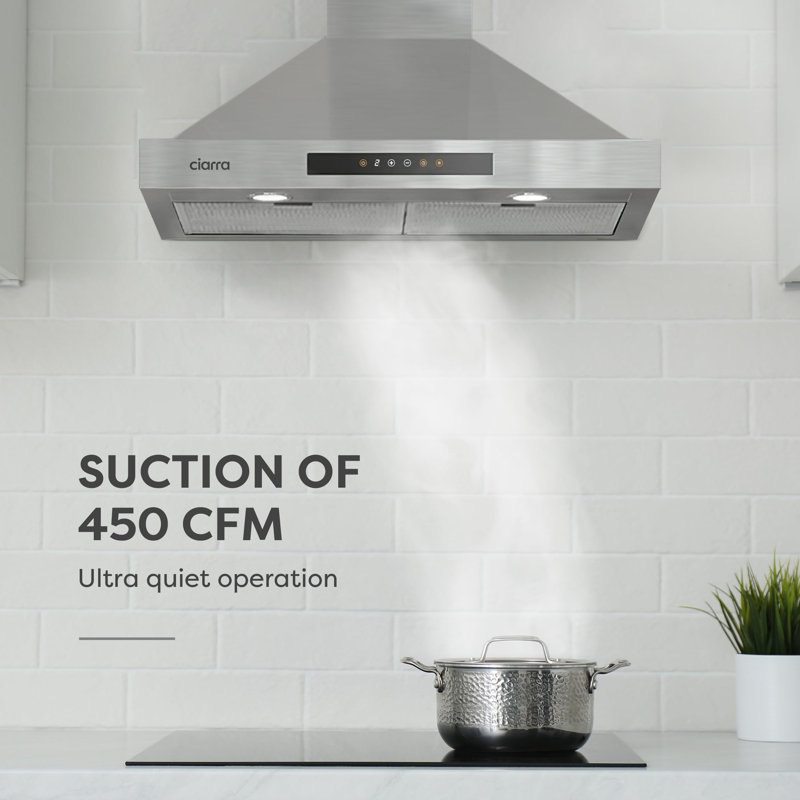 Hotte murale sans conduit (non ventilée) avec lumière incluse Jeremy Cass LLC