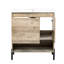 Meuble-lavabo moderne de 30 po avec lavabo en céramique, compartiments à tiroirs profonds, armoire, tablette ouverte, finition grain de bois, solution de tiroir pour armoire de rangement, porte, structure en bois, pieds en métal, teinture
