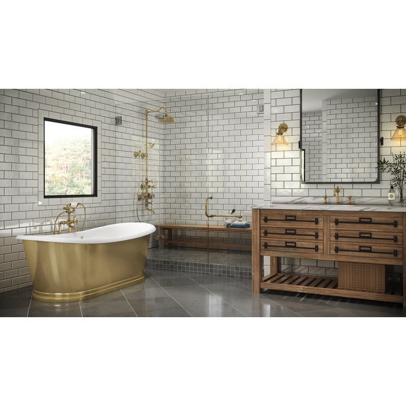 Baignoire de trempage autoportante en acrylique 64 po. X 28 po. Lido