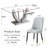 71'' Modern Glass Dining Table Set For 6-8,Ideal For Family Gatherings-1310049918-1310049913