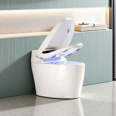 Smart Heated Bidet Toilet With Auto Open/Close, Warm Water Rinse & Dryer