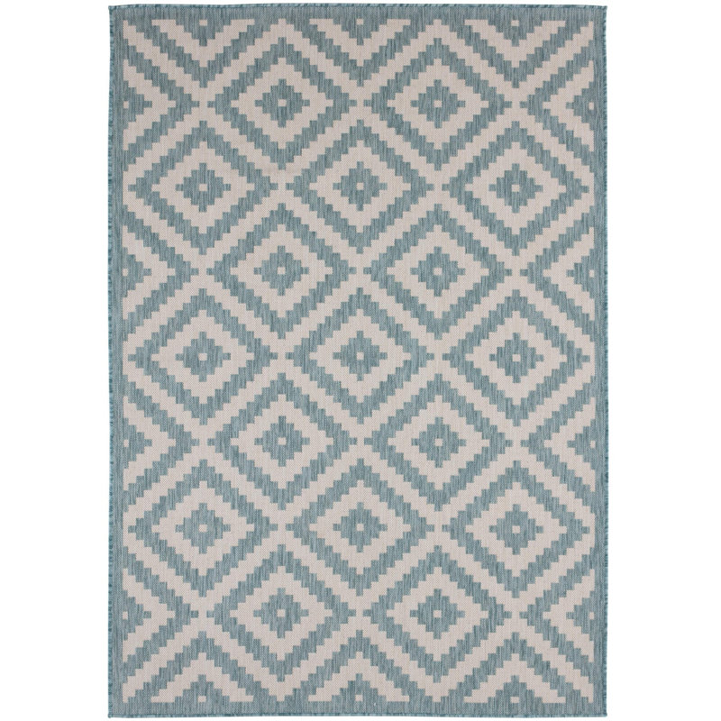 Ecology Collection Geometric Indoor / Outdoor Area Rug, Rectangle 80 x 150 cm