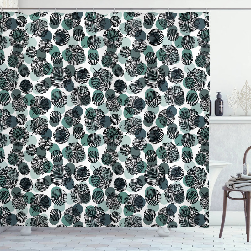 Shower Curtain with Hooks Included, 70" H x 69" W