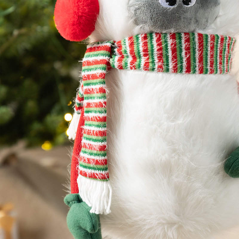 29"/23.5"H Christmas Fabric Yeti With Telescoping Legs