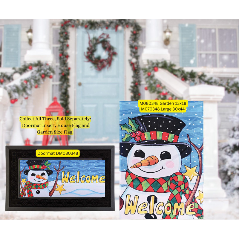 Doormat Insert Snowman Star And Flurries