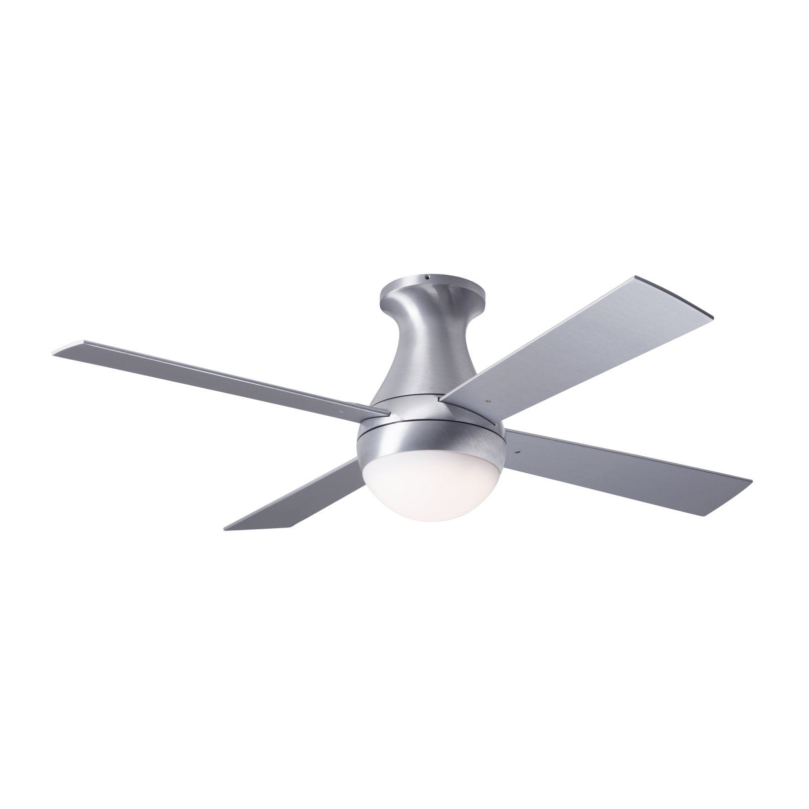 Ball 42'' 4 Blade Ceiling Fan with LED Light Kit, Brushed Aluminum, Aluminum, Wall Control with Remote Handset (2-wire)