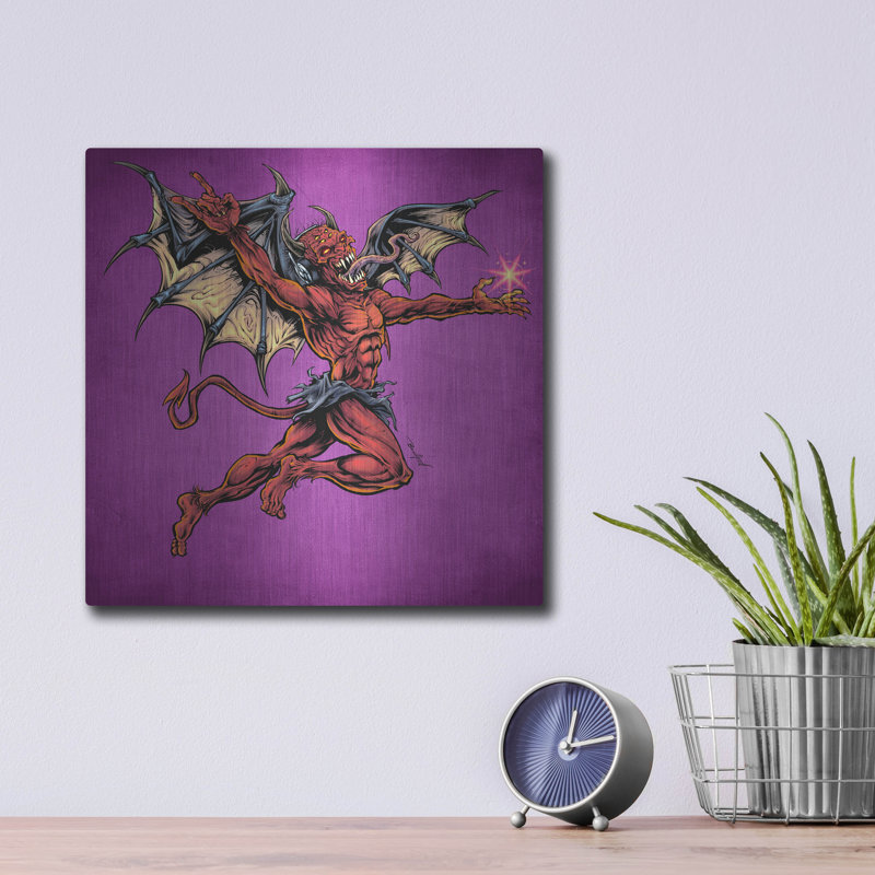 «Red Devil With Wings» par Flyland Designs, H 12 po x l 12 po