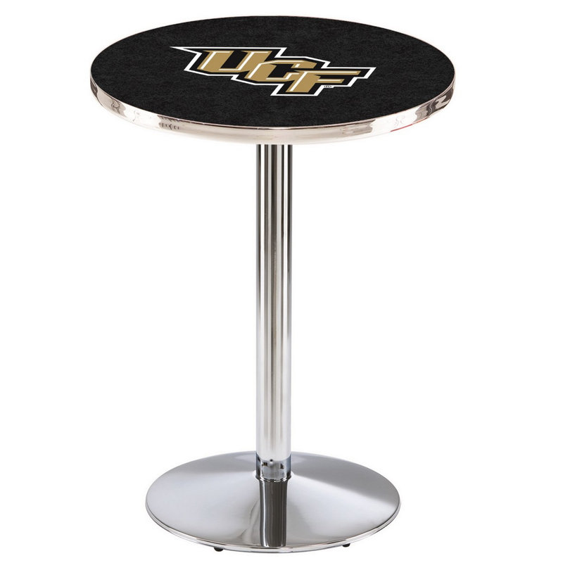 Round Metal Base Dining Table, Chrome, University of Central Florida