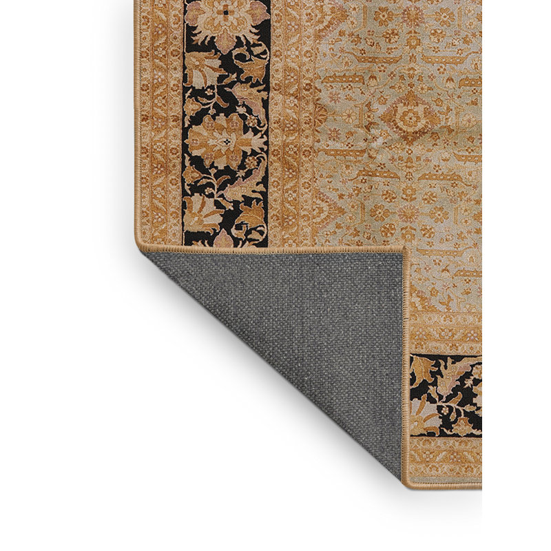 Tapis beige / bleu marine Raef, Rectangle 5 pi x 8 pi