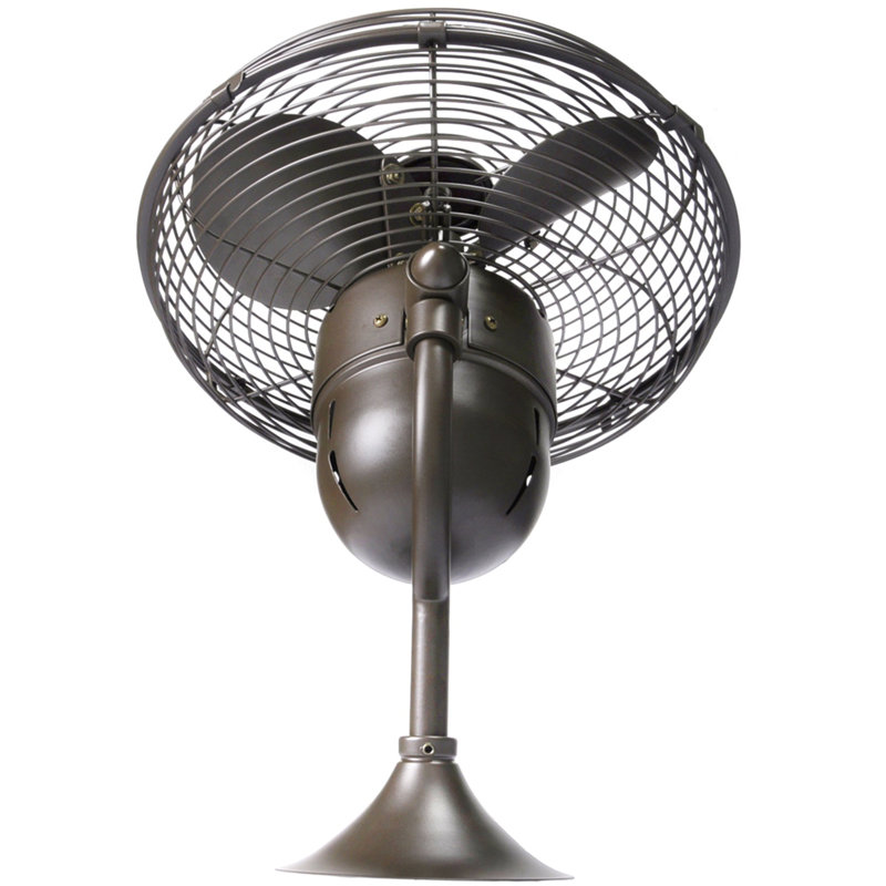13" Oscillating Wall Mounted Fan, Textured Bronze