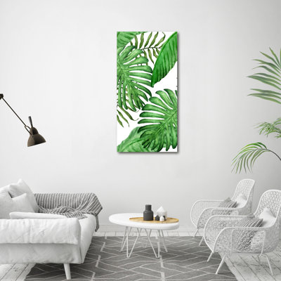 Tropical Leaves 1 Piece Wrapped Canvas Wall Art