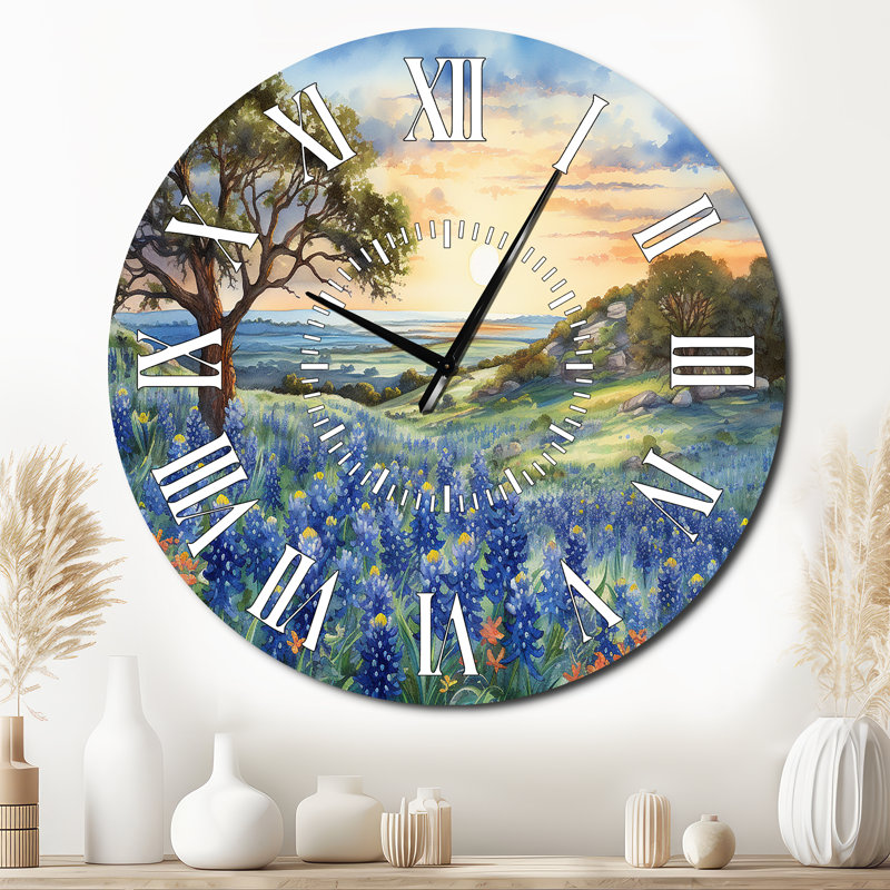 Horloge murale Blue Bonnets Sunset - Blue Bonnets, Grand