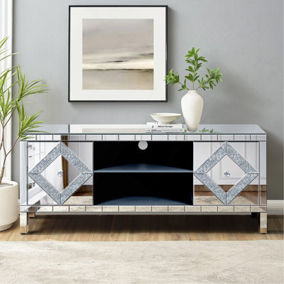 Meuble télé 47 pouces avec portes en verre Diamond