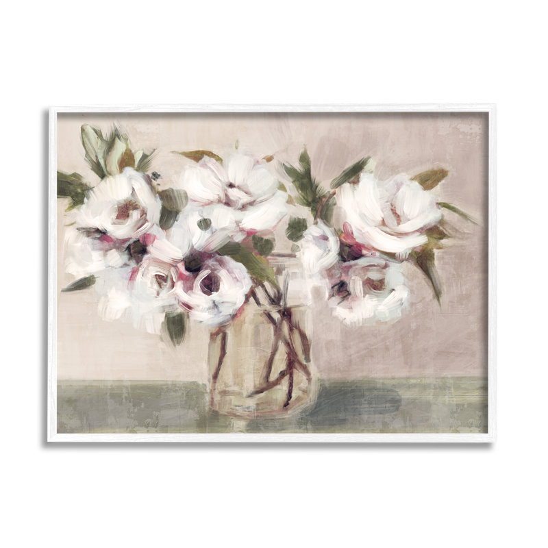 «Traditional Traditional Blooms Bouquet» encadré sur bois par Nina Blue, peinture, H 11 po x l 14 po x P 1,5 po