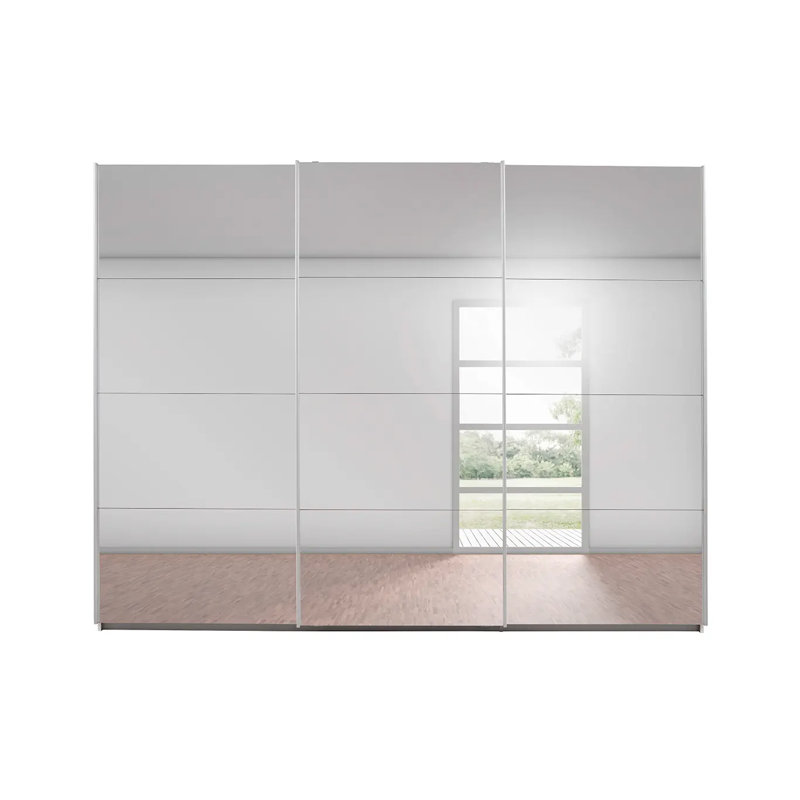 Caracas 3 Door Sliding Wardrobe, Premium, 210cm H x 271cm W x 62cm D, White