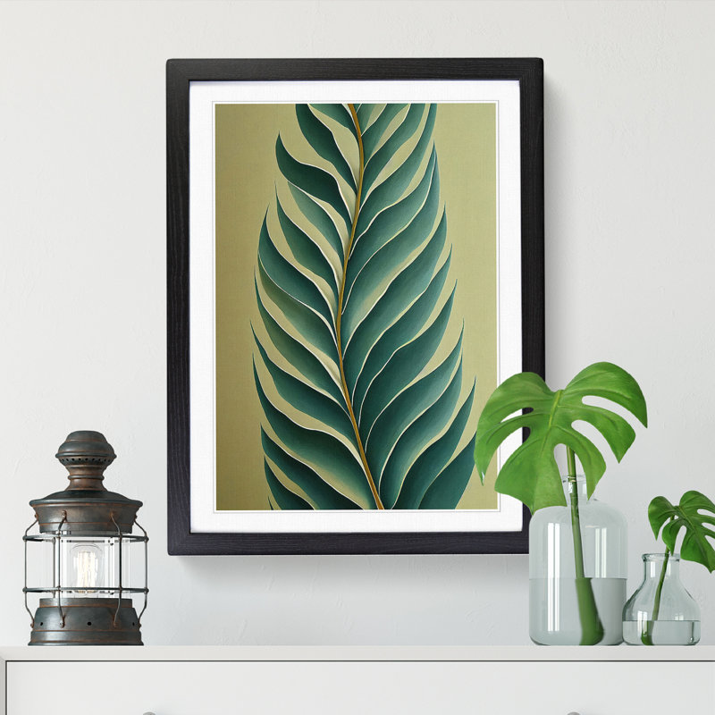 Bold Plant Leaves Vol.2 1 Piece Single Picture Frame Wall Art, 34cm H x 25cm W x 2cm D, Brown Framed